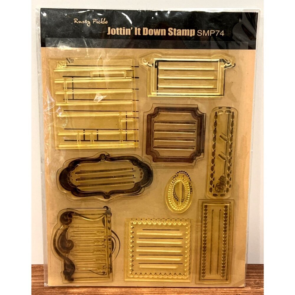 Jottin It Down Stamp Set SMP74 Rusty Pickle Clear Stamp set borders